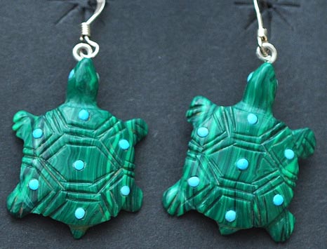 Andrew Quam | Zuni Turtle Earrings | Penfield Gallery of Indian Arts | Albuquerque, New Mexico