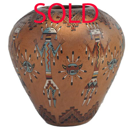 Nancy Chilly | Navajo Yei Pot or Vase | Penfield Gallery of Indian Arts | Albuquerque, New Mexico