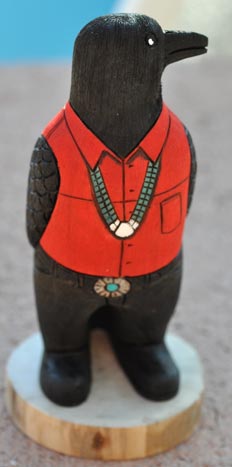 Ray Lansing | Navajo Folk Art Crow Man | Penfield Gallery of Indian Arts | Albuquerque, New Mexico