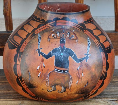 Robert Rivera | Gourd of Apache Spirit Dancer | Penfield Gallery of Indian Arts | Albuquerque | New Mexico