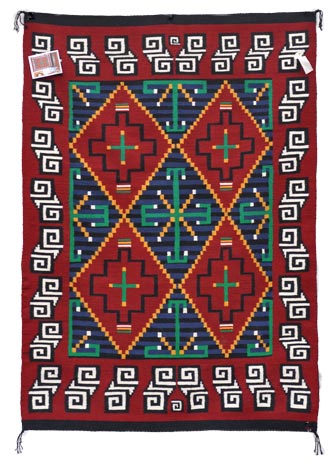 Shirley Sandoval | Navajo Germantown Weaving | Penfield Gallery of Indian Arts | Albuquerque, New Mexico