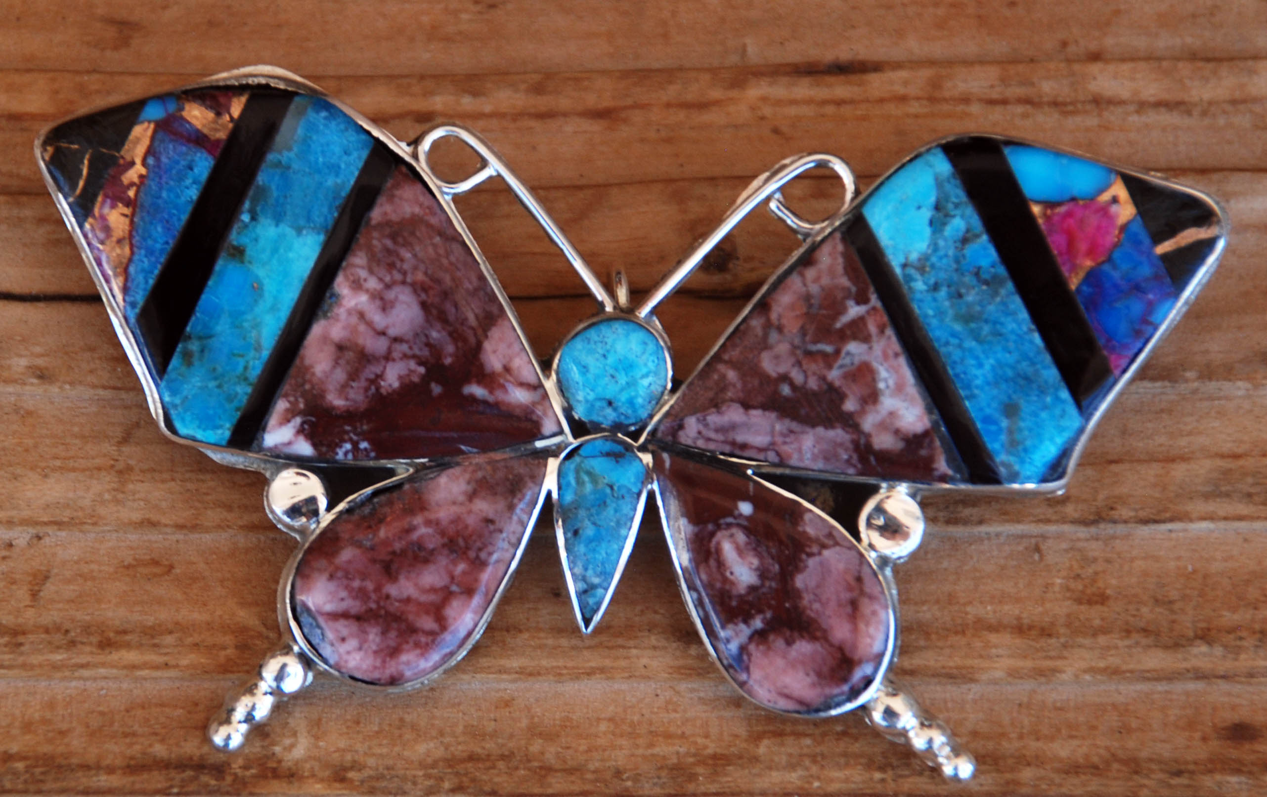 Argus Ahijity | Zuni Butterfly Pendant/Pin | Penfield Gallery of Indian Arts | Albuquerque, New Mexico