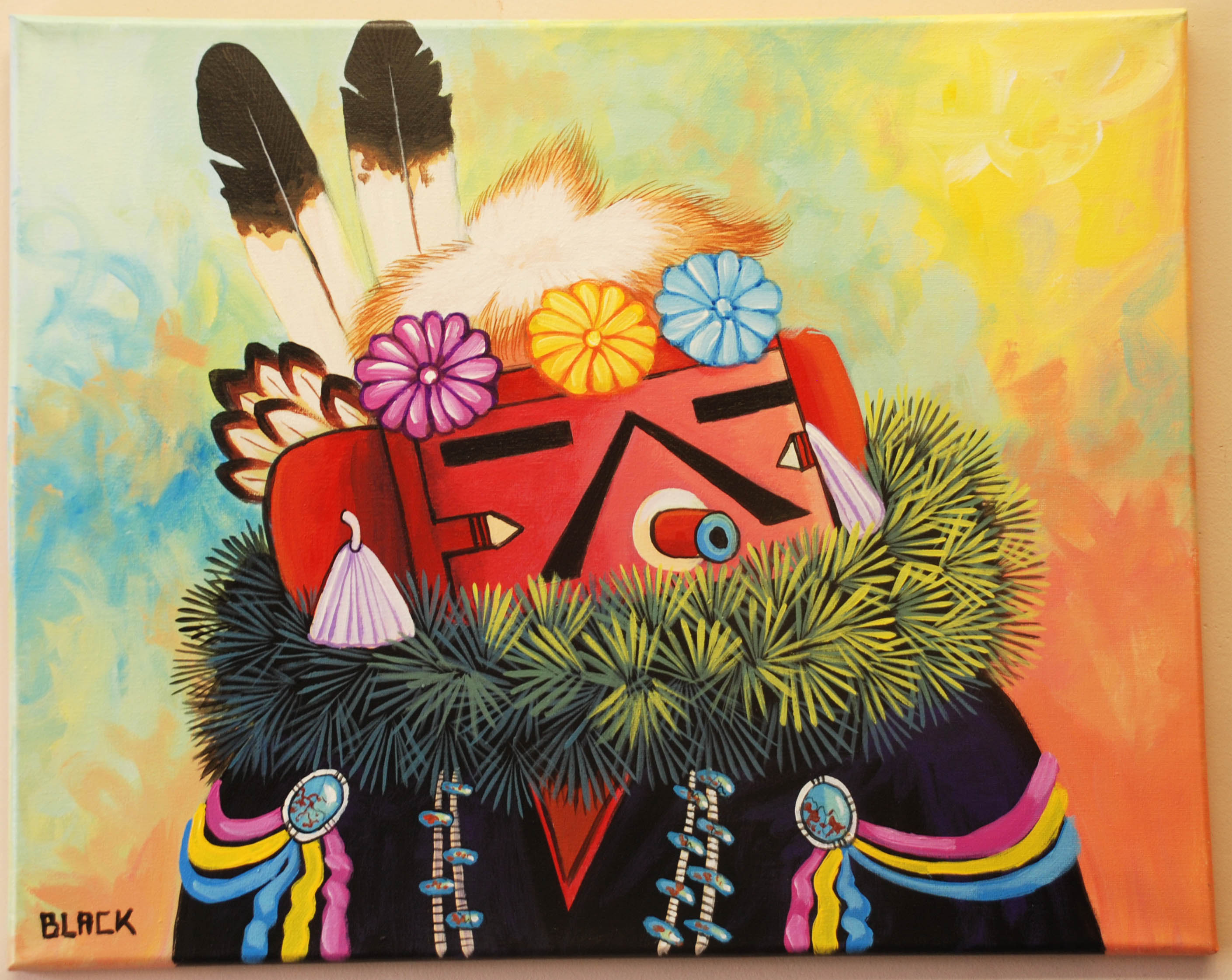 Jack Black | Navajo Navan or Velvet Shirt Kachina Painting | Penfield Gallery of Indian Arts | Albuquerque, New Mexico